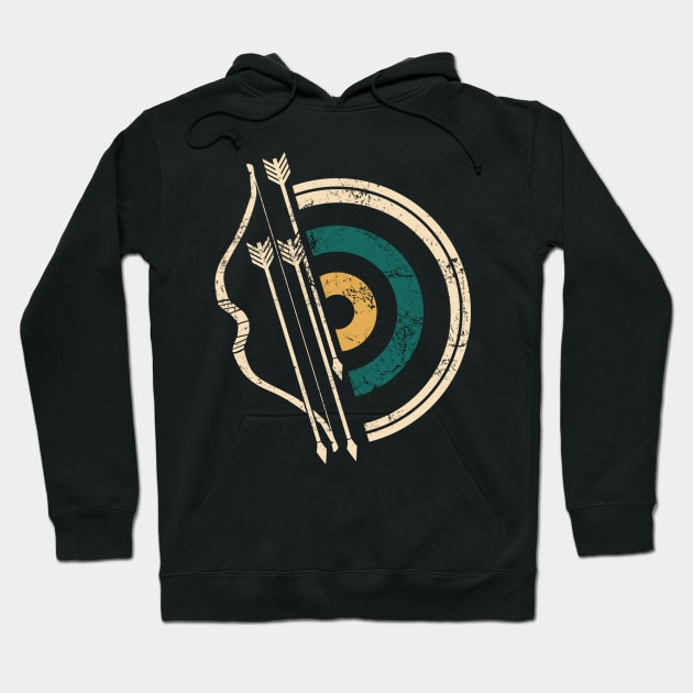 Archery Vibes | Retro Vintage Bow and Arrow Hoodie by Malinda